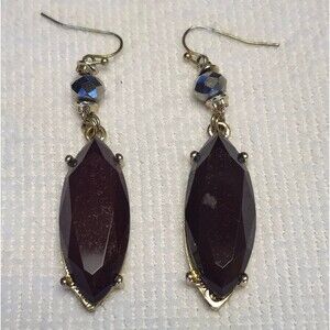 Elegant Gold and Maroon Dangle Earrings